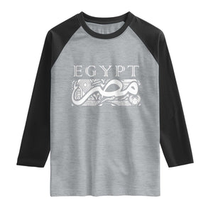 Egypt Misr Arabic Calligraphy Raglan Shirt Vintage Egyptian Heritage Pharaonic Pattern Graphic TS02 Heather Gray Black Print Your Wear