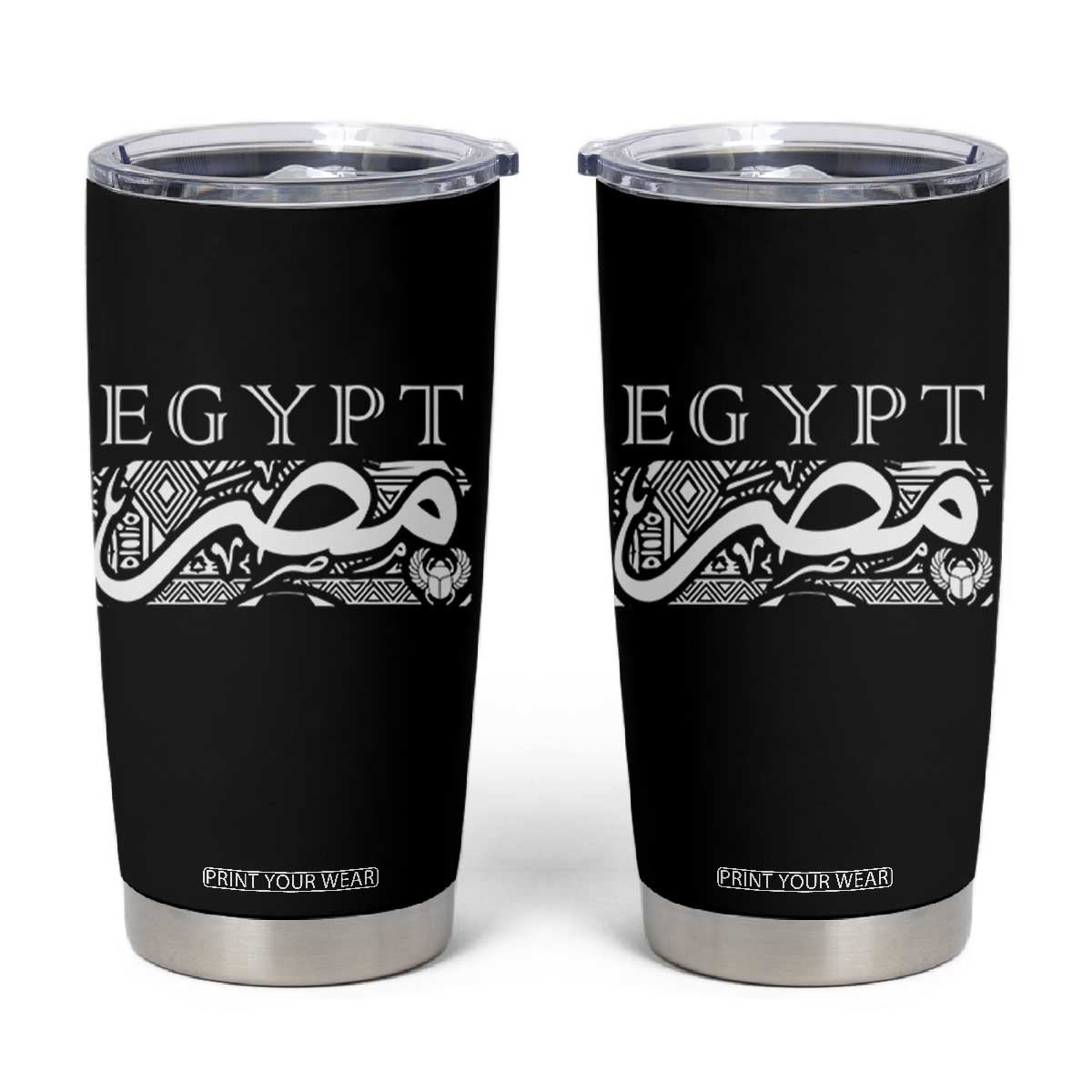 Egypt Misr Arabic Calligraphy Tumbler Cup Vintage Egyptian Heritage Pharaonic Pattern Graphic TS02 Black Print Your Wear