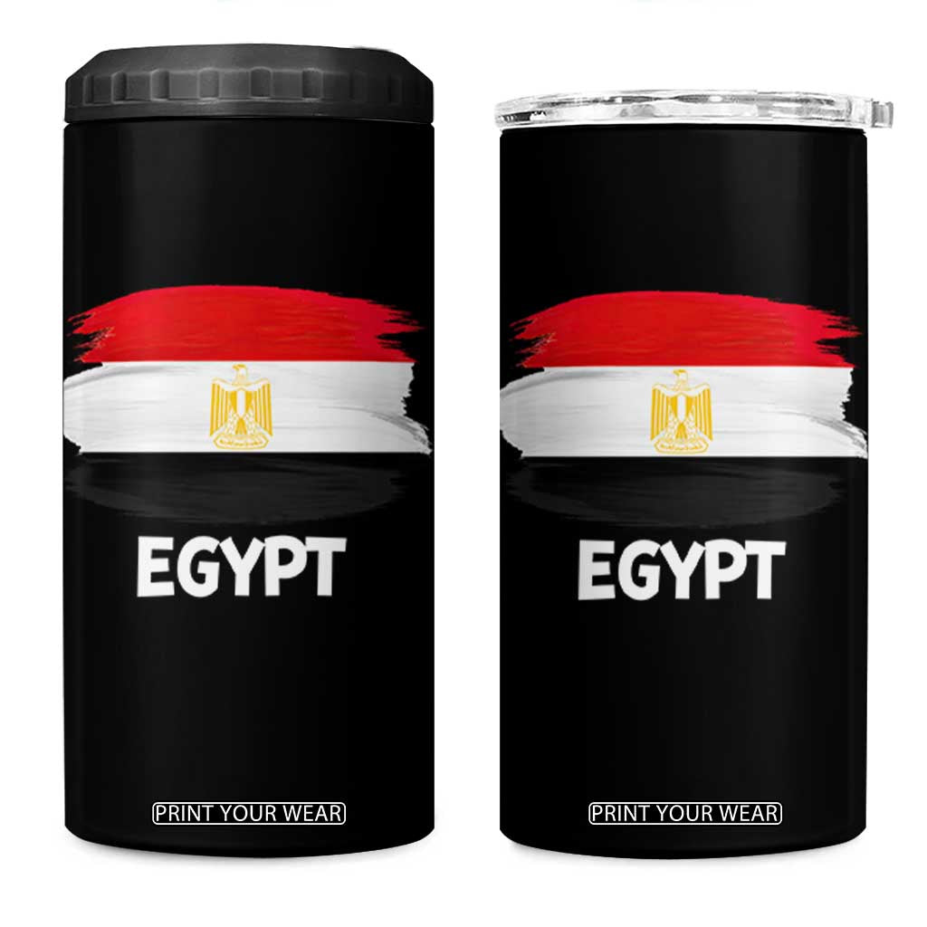 Egypt Flag Misr Pride 4 in 1 Can Cooler Tumbler Egyptian Eagle of Saladin Heritage TS02 One Size: 16 oz Black Print Your Wear