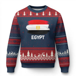 Egypt Flag Misr Pride Ugly Christmas Sweater Egyptian Eagle of Saladin Heritage TS02 Navy Red Print Your Wear