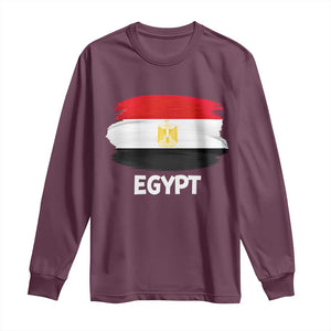 Egypt Flag Misr Pride Long Sleeve Shirt Egyptian Eagle of Saladin Heritage TS02 Maroon Print Your Wear