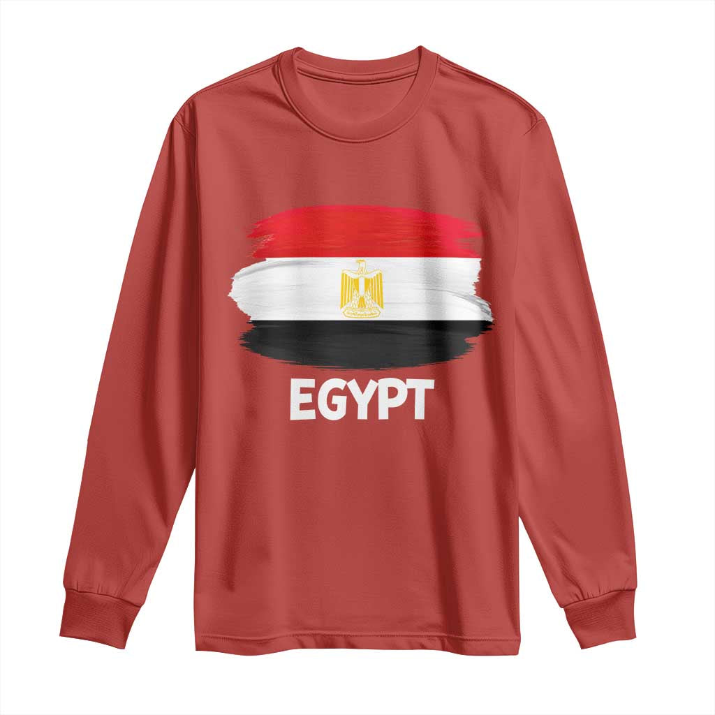Egypt Flag Misr Pride Long Sleeve Shirt Egyptian Eagle of Saladin Heritage TS02 Red Print Your Wear