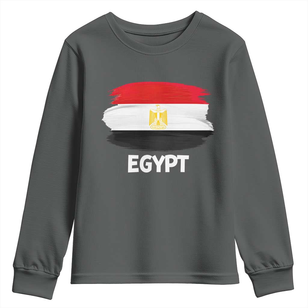 Egypt Flag Misr Pride Youth Sweatshirt Egyptian Eagle of Saladin Heritage TS02 Dark Heather Print Your Wear