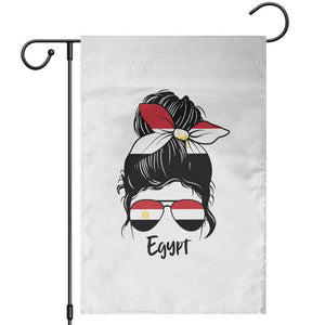 Egyptian Flag Messy Bun Girl Garden Flag Patriotic Egypt Women TS02 White Print Your Wear