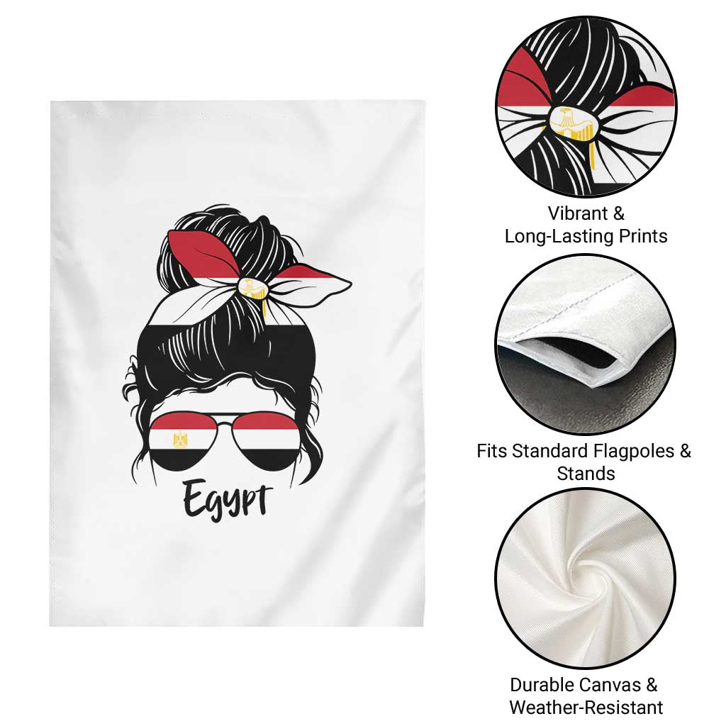 Egyptian Flag Messy Bun Girl Garden Flag Patriotic Egypt Women TS02 Print Your Wear