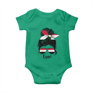 Egyptian Flag Messy Bun Girl Baby Onesie Patriotic Egypt Women TS02 Irish Green Print Your Wear