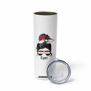 Egyptian Flag Messy Bun Girl Skinny Tumbler Patriotic Egypt Women TS02 Print Your Wear