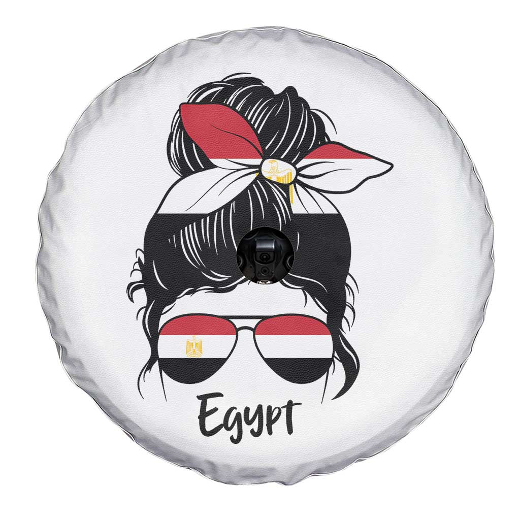 Egyptian Flag Messy Bun Girl Spare Tire Cover Patriotic Egypt Women TS02 Print Your Wear