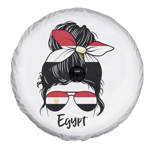 Egyptian Flag Messy Bun Girl Spare Tire Cover Patriotic Egypt Women TS02 Print Your Wear