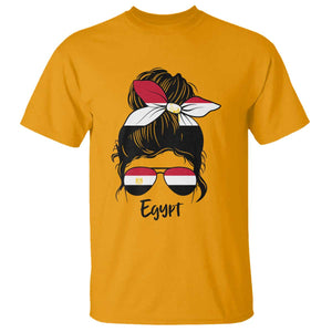 Egyptian Flag Messy Bun Girl T Shirt Patriotic Egypt Women TS02 Print Your Wear