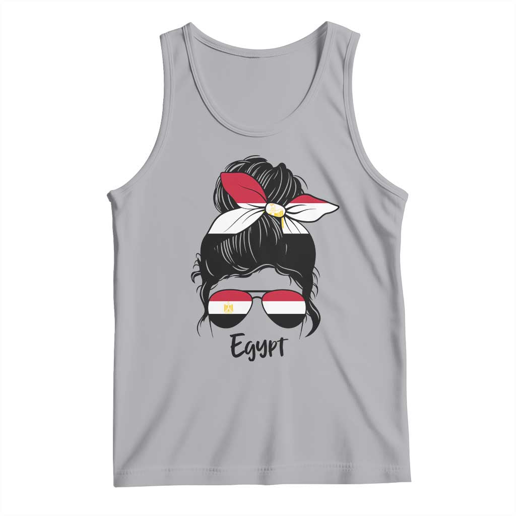 Egyptian Flag Messy Bun Girl Tank Top Patriotic Egypt Women TS02 Athletic Heather Print Your Wear