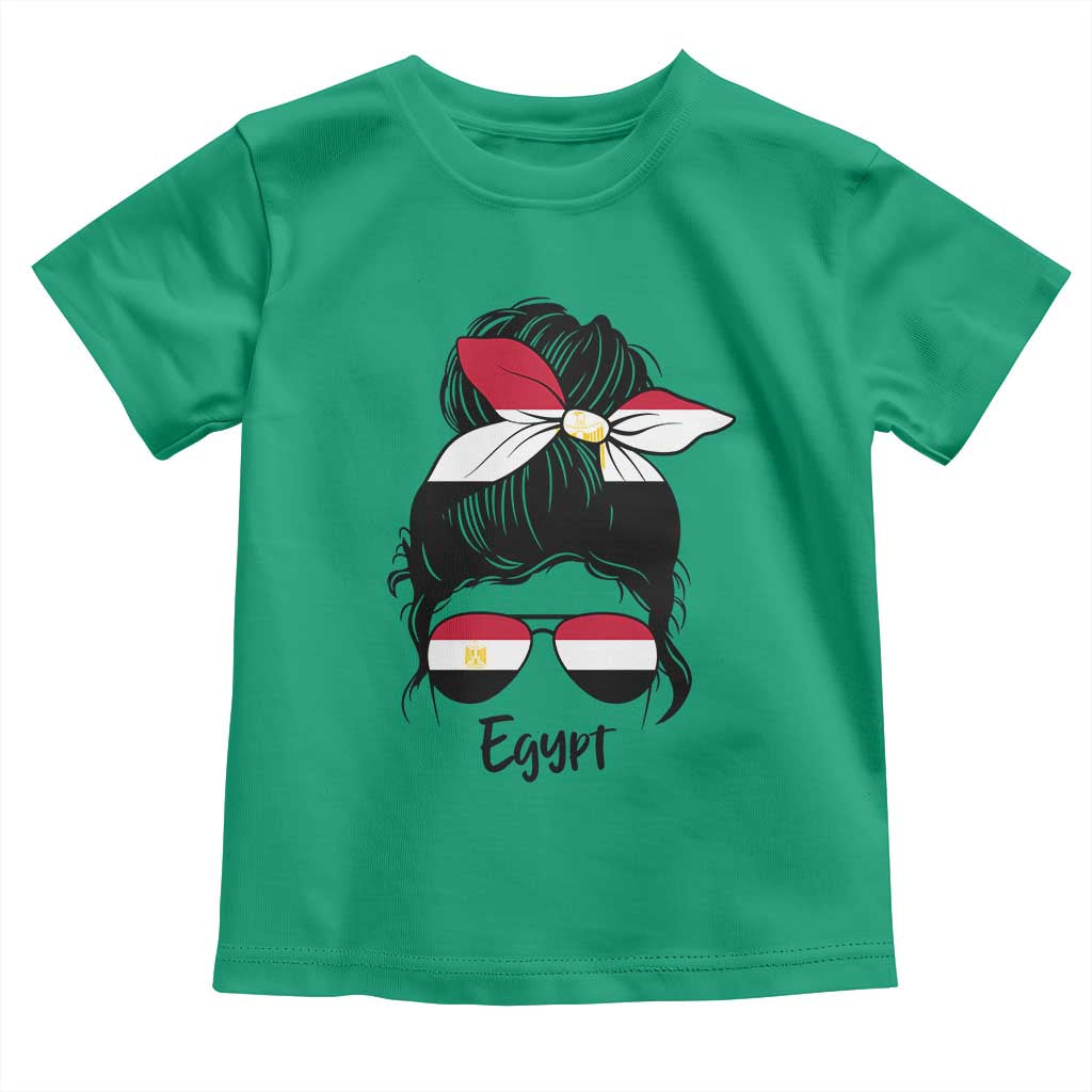 Egyptian Flag Messy Bun Girl Toddler T Shirt Patriotic Egypt Women TS02 Irish Green Print Your Wear