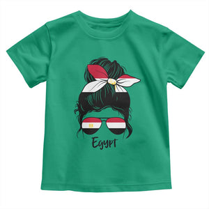 Egyptian Flag Messy Bun Girl Toddler T Shirt Patriotic Egypt Women TS02 Irish Green Print Your Wear