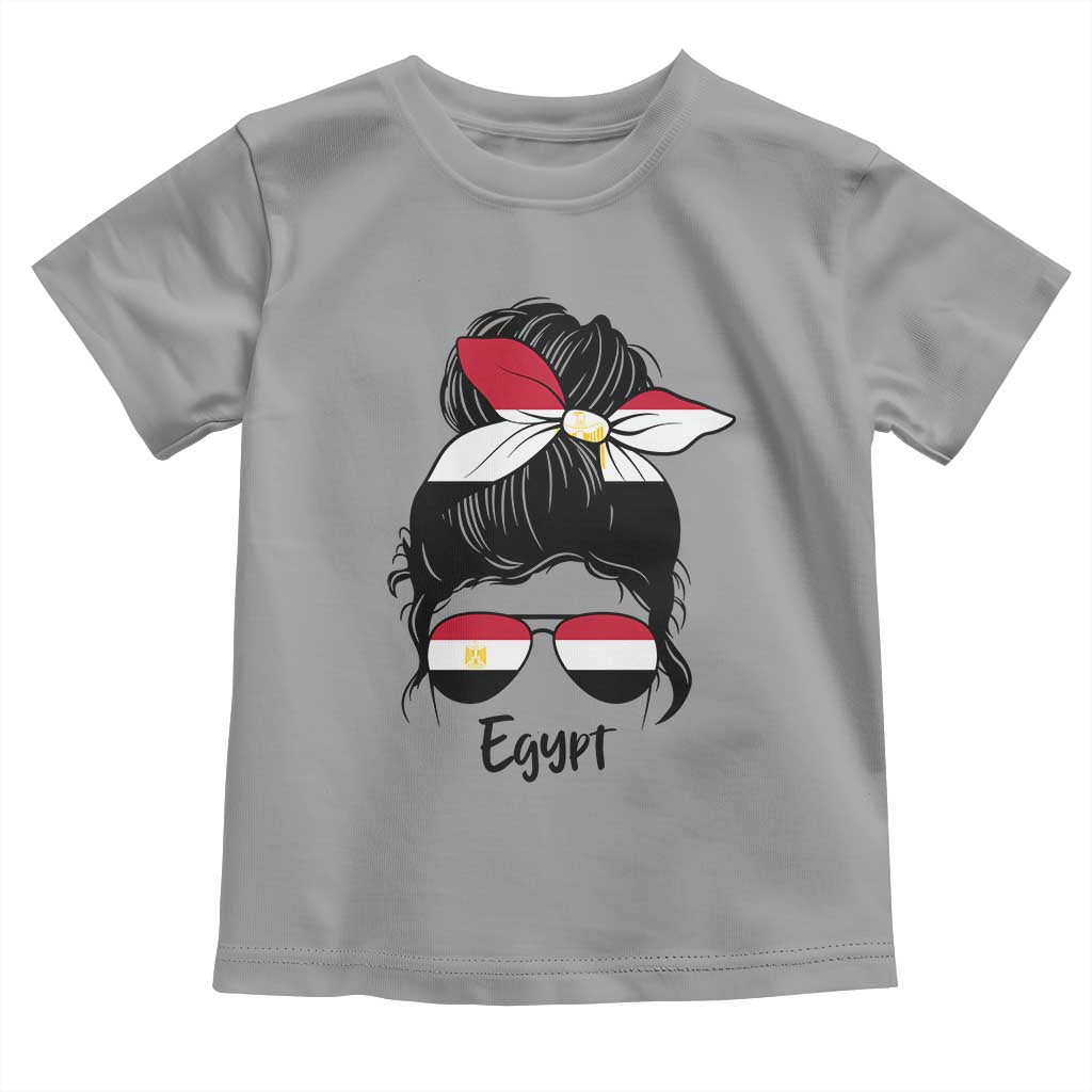 Egyptian Flag Messy Bun Girl Toddler T Shirt Patriotic Egypt Women TS02 Sport Gray Print Your Wear