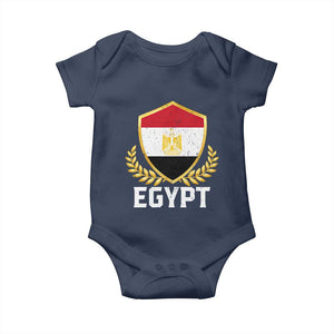 Egypt Coat of Arms Gold Shield Crest Baby Onesie Patriotic Egyptian Flag Heritage Pride TS02 Navy Print Your Wear
