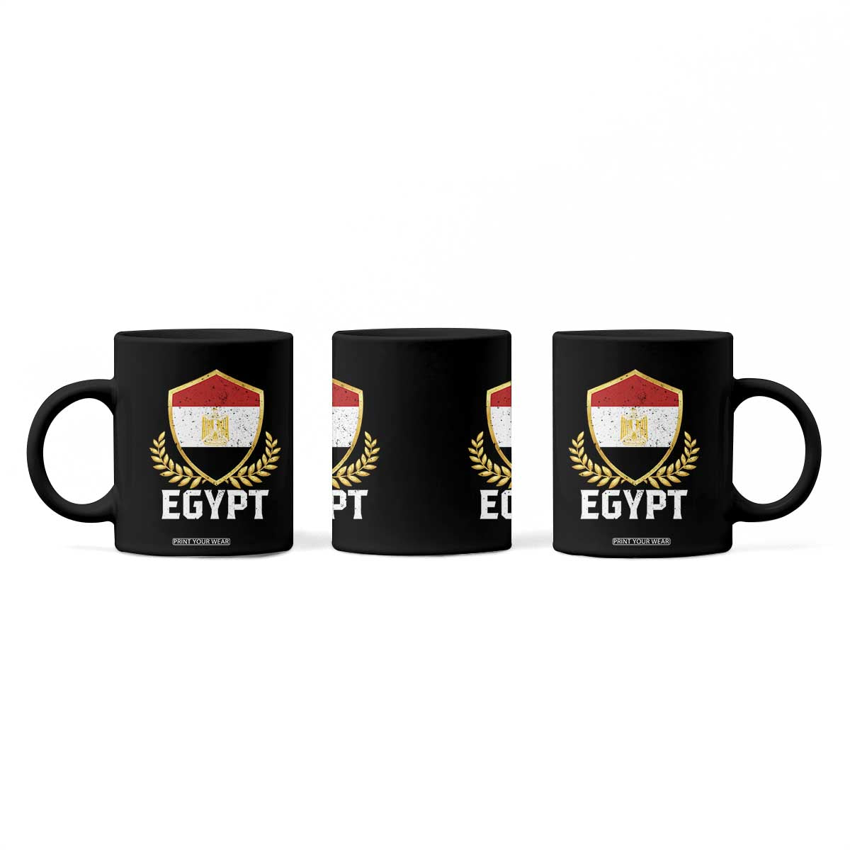 Egypt Coat of Arms Gold Shield Crest Coffee Mug Patriotic Egyptian Flag Heritage Pride TS02 Print Your Wear