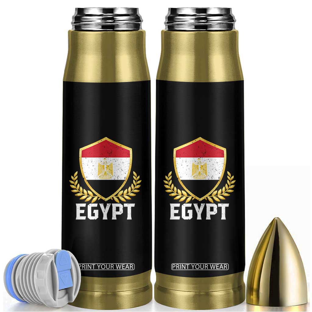 Egypt Coat of Arms Gold Shield Crest Bullet Tumbler Patriotic Egyptian Flag Heritage Pride TS02 Black Print Your Wear