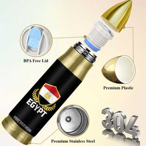 Egypt Coat of Arms Gold Shield Crest Bullet Tumbler Patriotic Egyptian Flag Heritage Pride TS02 Print Your Wear