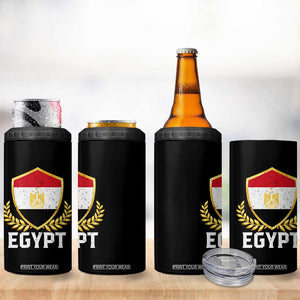 Egypt Coat of Arms Gold Shield Crest 4 in 1 Can Cooler Tumbler Patriotic Egyptian Flag Heritage Pride TS02 Print Your Wear