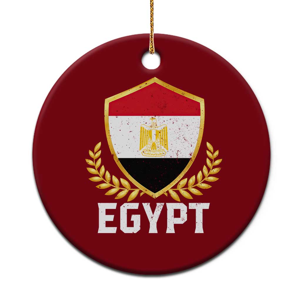 Egypt Coat of Arms Gold Shield Crest Ceramic Ornament Patriotic Egyptian Flag Heritage Pride TS02 1pc Red Print Your Wear
