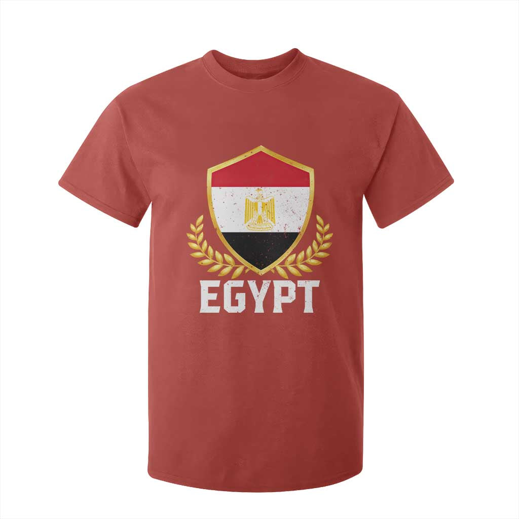 Egypt Coat of Arms Gold Shield Crest T Shirt For Kid Patriotic Egyptian Flag Heritage Pride TS02 Red Print Your Wear