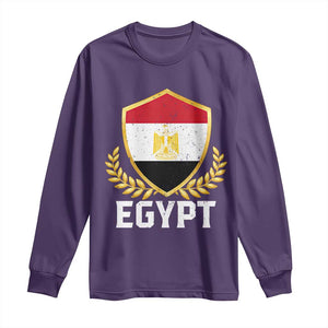 Egypt Coat of Arms Gold Shield Crest Long Sleeve Shirt Patriotic Egyptian Flag Heritage Pride TS02 Purple Print Your Wear