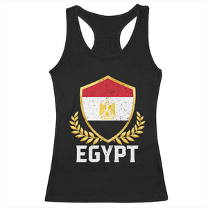 Egypt Coat of Arms Gold Shield Crest Racerback Tank Top Patriotic Egyptian Flag Heritage Pride TS02 Black Print Your Wear