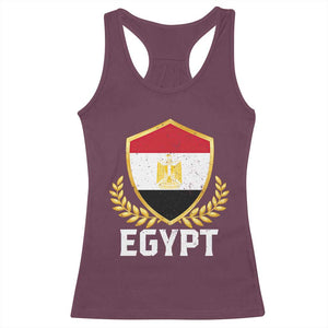 Egypt Coat of Arms Gold Shield Crest Racerback Tank Top Patriotic Egyptian Flag Heritage Pride TS02 Maroon Print Your Wear