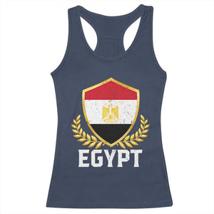 Egypt Coat of Arms Gold Shield Crest Racerback Tank Top Patriotic Egyptian Flag Heritage Pride TS02 Navy Print Your Wear