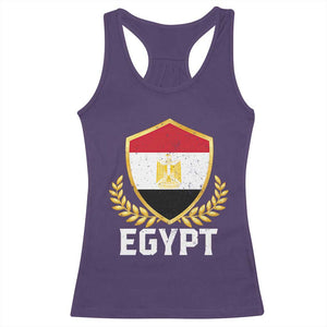 Egypt Coat of Arms Gold Shield Crest Racerback Tank Top Patriotic Egyptian Flag Heritage Pride TS02 Purple Print Your Wear