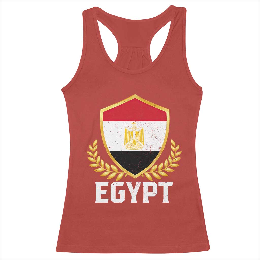 Egypt Coat of Arms Gold Shield Crest Racerback Tank Top Patriotic Egyptian Flag Heritage Pride TS02 Red Print Your Wear