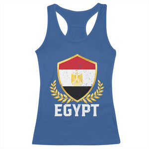 Egypt Coat of Arms Gold Shield Crest Racerback Tank Top Patriotic Egyptian Flag Heritage Pride TS02 Royal Blue Print Your Wear