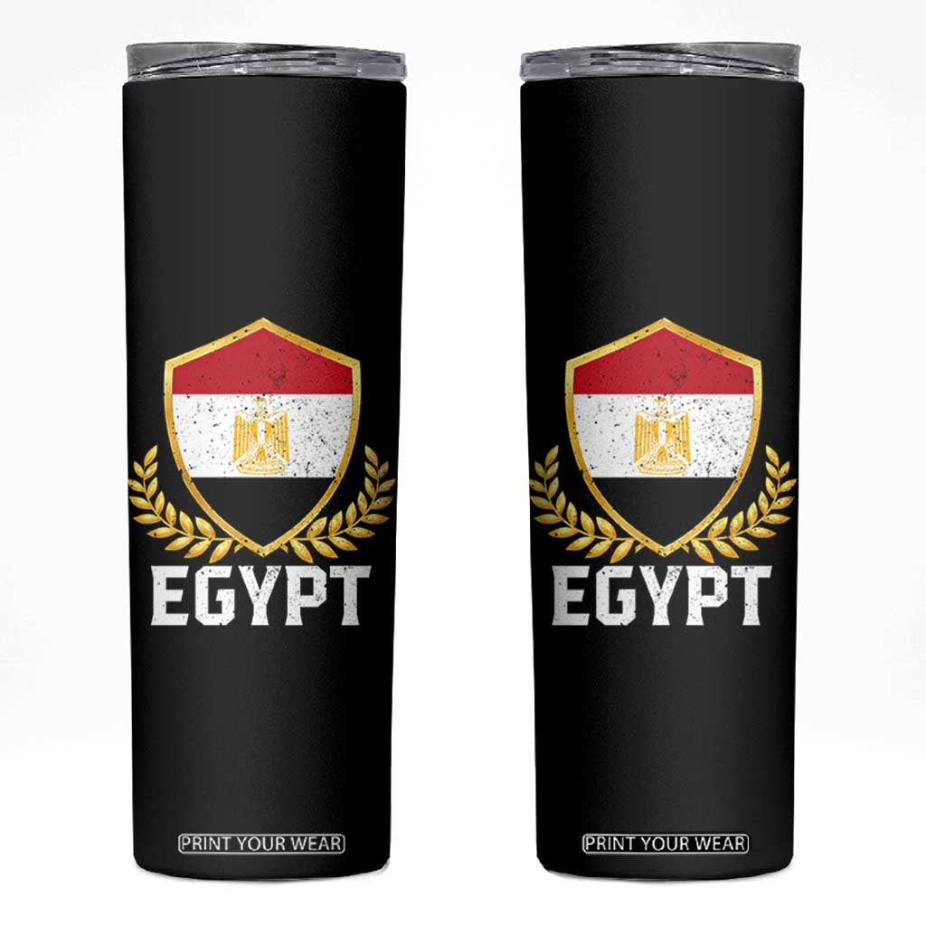 Egypt Coat of Arms Gold Shield Crest Skinny Tumbler Patriotic Egyptian Flag Heritage Pride TS02 Black Print Your Wear