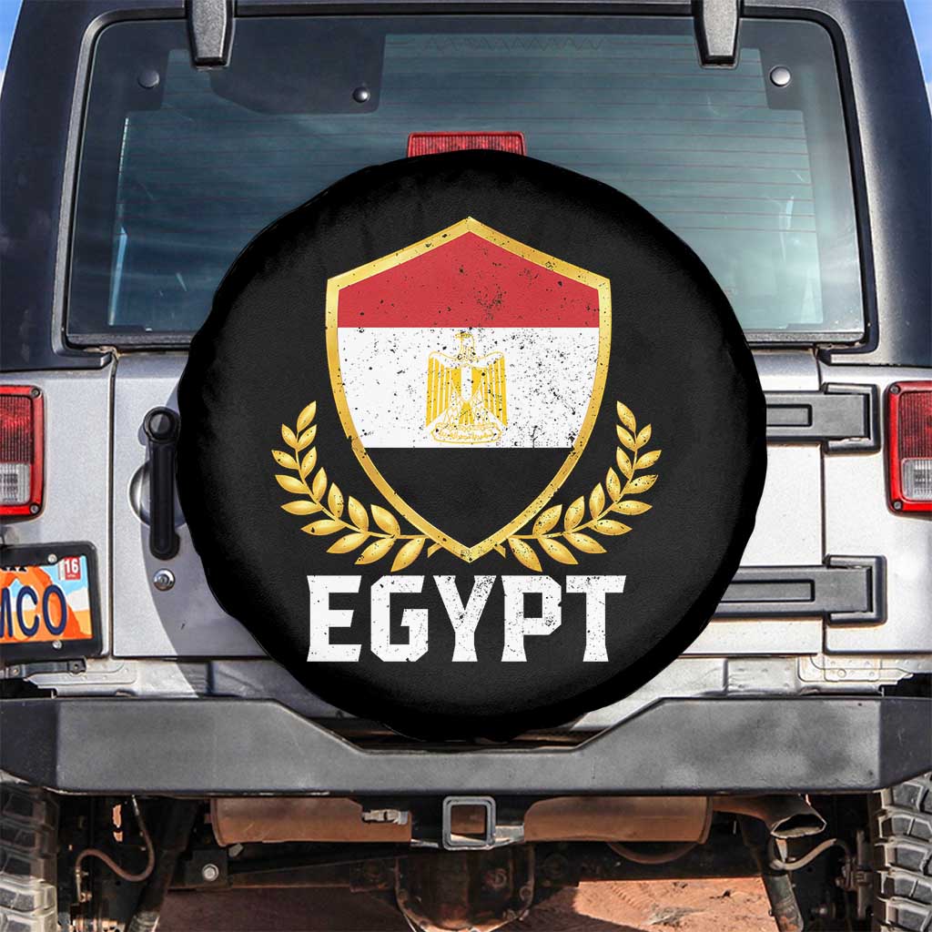 Egypt Coat of Arms Gold Shield Crest Spare Tire Cover Patriotic Egyptian Flag Heritage Pride TS02 No hole Black Print Your Wear
