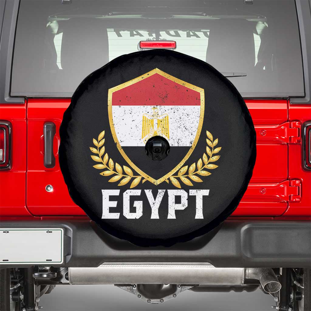 Egypt Coat of Arms Gold Shield Crest Spare Tire Cover Patriotic Egyptian Flag Heritage Pride TS02 Black Print Your Wear