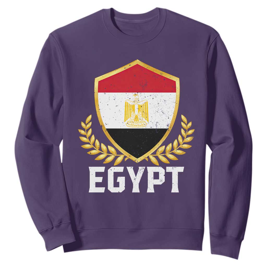 Egypt Coat of Arms Gold Shield Crest Sweatshirt Patriotic Egyptian Flag Heritage Pride TS02 Purple Print Your Wear