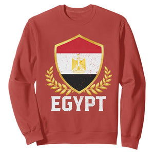 Egypt Coat of Arms Gold Shield Crest Sweatshirt Patriotic Egyptian Flag Heritage Pride TS02 Red Print Your Wear