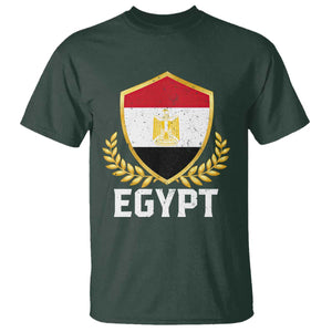 Egypt Coat of Arms Gold Shield Crest T Shirt Patriotic Egyptian Flag Heritage Pride TS02 Dark Forest Green Print Your Wear