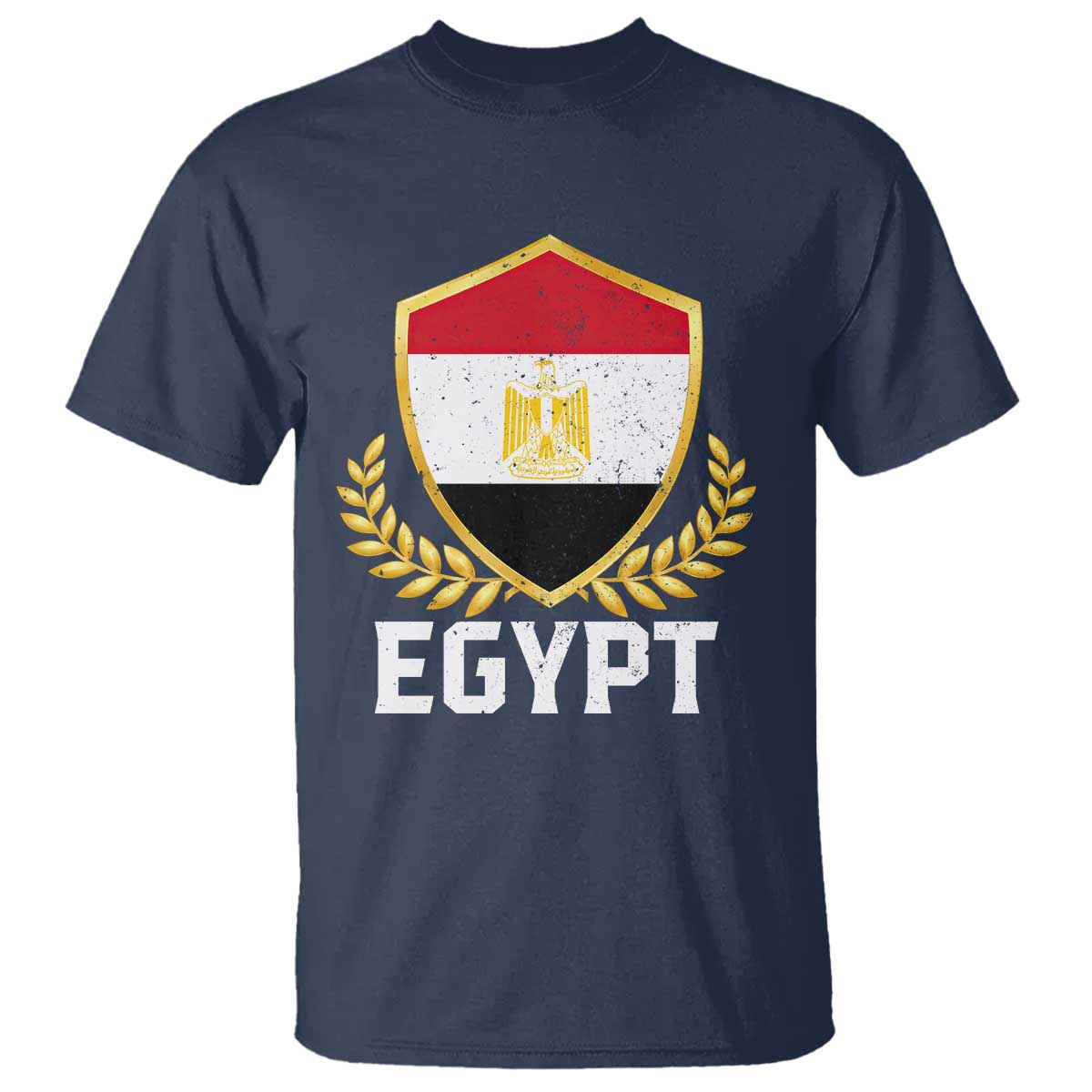 Egypt Coat of Arms Gold Shield Crest T Shirt Patriotic Egyptian Flag Heritage Pride TS02 Navy Print Your Wear