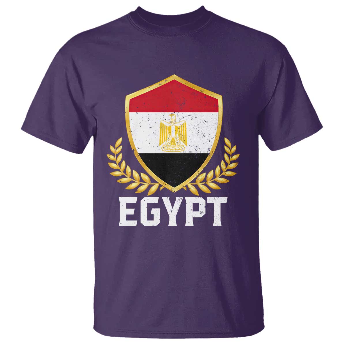 Egypt Coat of Arms Gold Shield Crest T Shirt Patriotic Egyptian Flag Heritage Pride TS02 Purple Print Your Wear