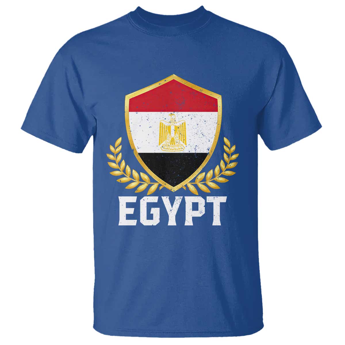 Egypt Coat of Arms Gold Shield Crest T Shirt Patriotic Egyptian Flag Heritage Pride TS02 Royal Blue Print Your Wear