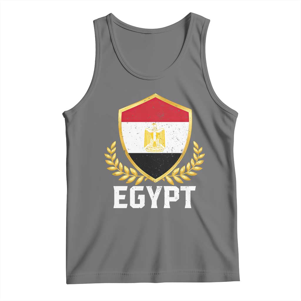 Egypt Coat of Arms Gold Shield Crest Tank Top Patriotic Egyptian Flag Heritage Pride TS02 Black Heather Print Your Wear