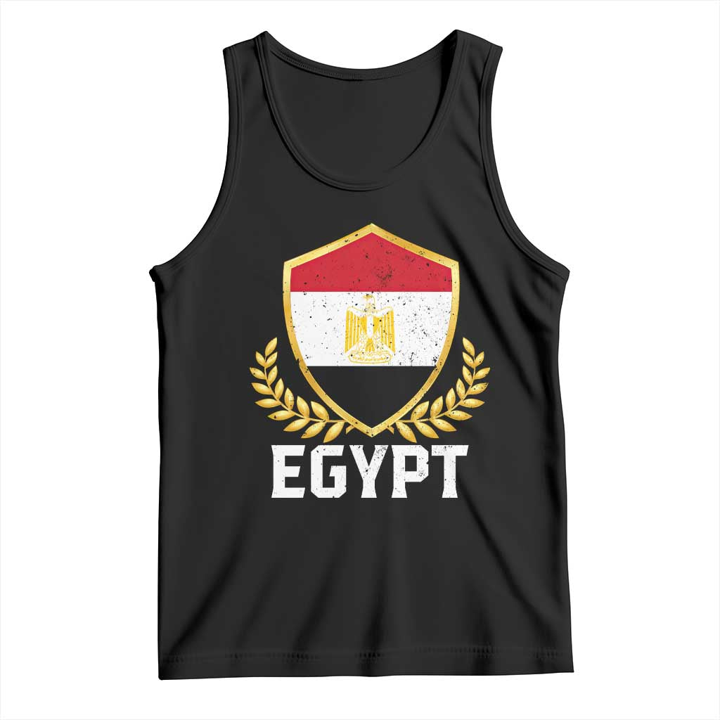 Egypt Coat of Arms Gold Shield Crest Tank Top Patriotic Egyptian Flag Heritage Pride TS02 Black Print Your Wear