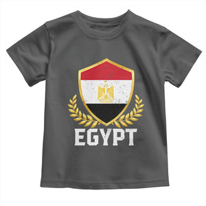 Egypt Coat of Arms Gold Shield Crest Toddler T Shirt Patriotic Egyptian Flag Heritage Pride TS02 Dark Heather Print Your Wear