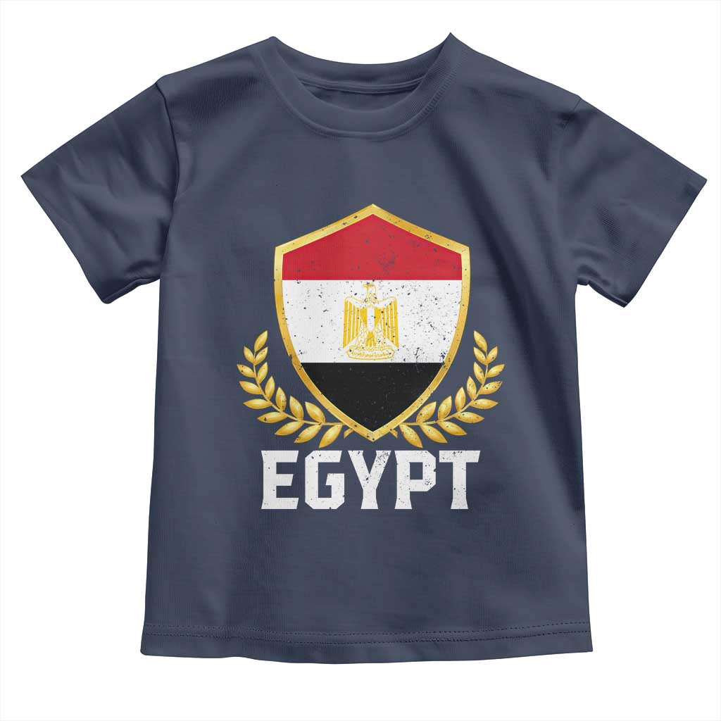 Egypt Coat of Arms Gold Shield Crest Toddler T Shirt Patriotic Egyptian Flag Heritage Pride TS02 Navy Print Your Wear