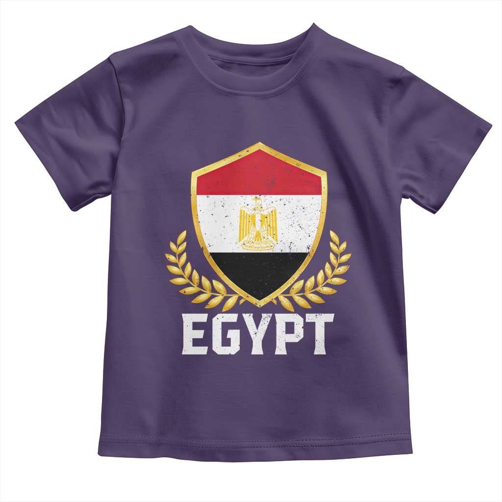 Egypt Coat of Arms Gold Shield Crest Toddler T Shirt Patriotic Egyptian Flag Heritage Pride TS02 Purple Print Your Wear