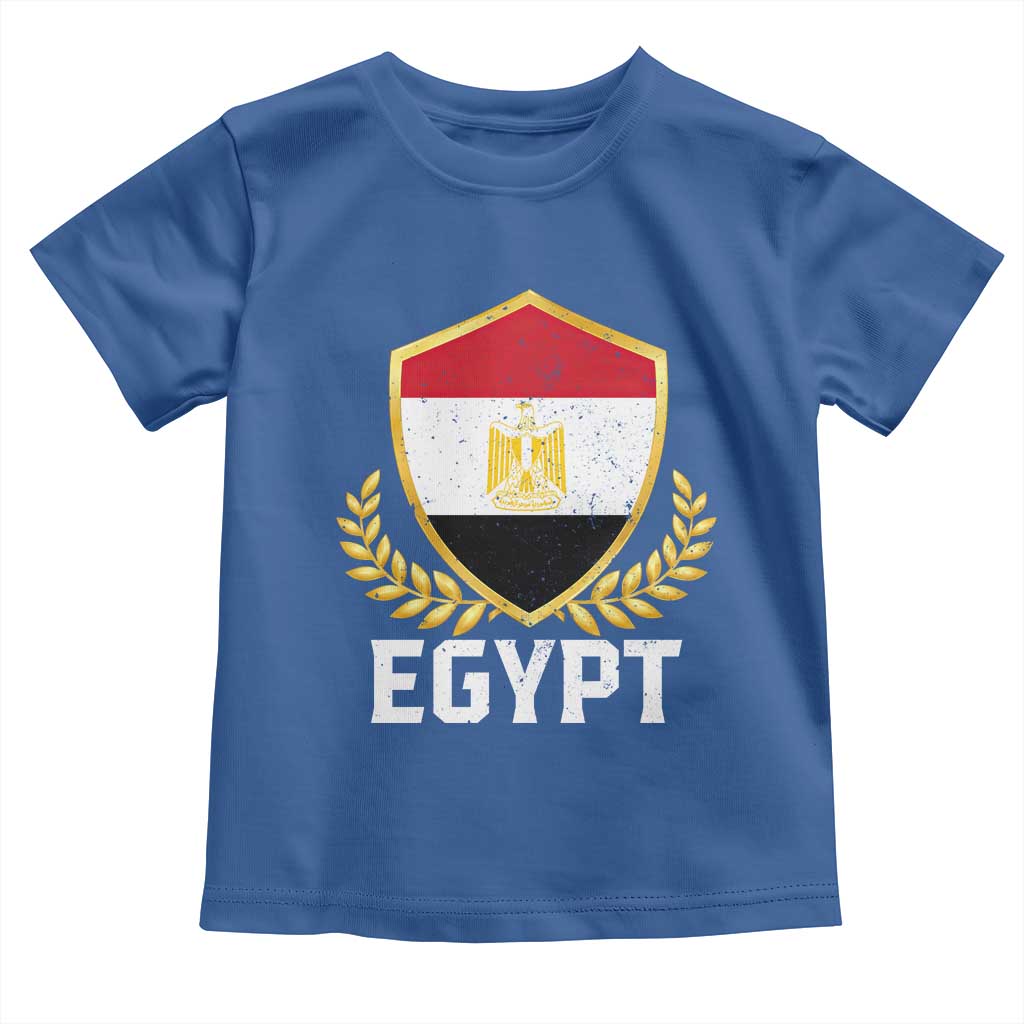 Egypt Coat of Arms Gold Shield Crest Toddler T Shirt Patriotic Egyptian Flag Heritage Pride TS02 Royal Blue Print Your Wear