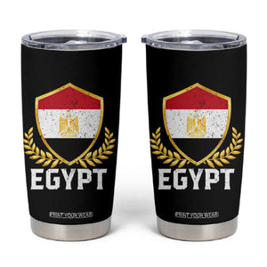 Egypt Coat of Arms Gold Shield Crest Tumbler Cup Patriotic Egyptian Flag Heritage Pride TS02 Black Print Your Wear