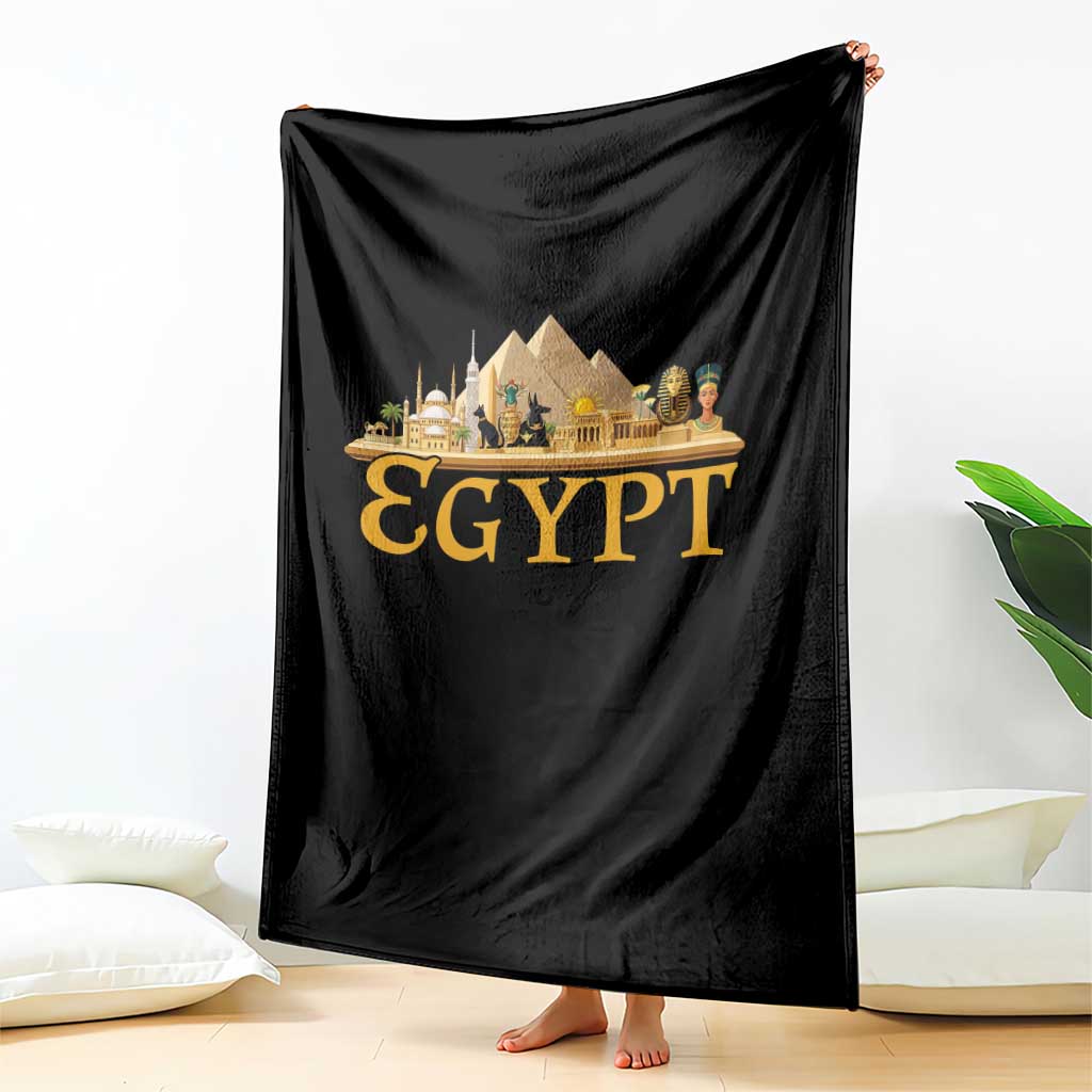 Ancient Egypt Pyramids Sphinx Graphic Throw Blanket Vintage Egypt Anubis History Buff Travel Souvenir TS02 Print Your Wear