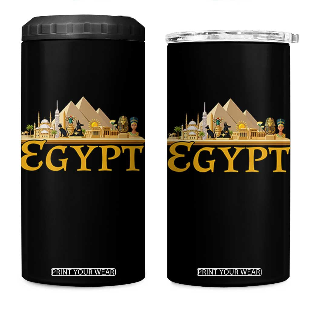 Ancient Egypt Pyramids Sphinx Graphic 4 in 1 Can Cooler Tumbler Vintage Egypt Anubis History Buff Travel Souvenir TS02 One Size: 16 oz Black Print Your Wear
